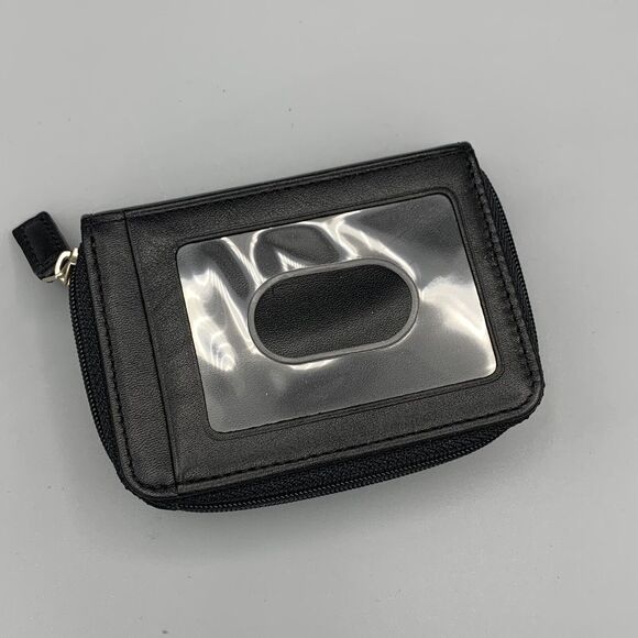 Levenger Leather Bifold Womens Wallet  Snap Closure Spare Key Hook Change Purse - Picture 3 of 9